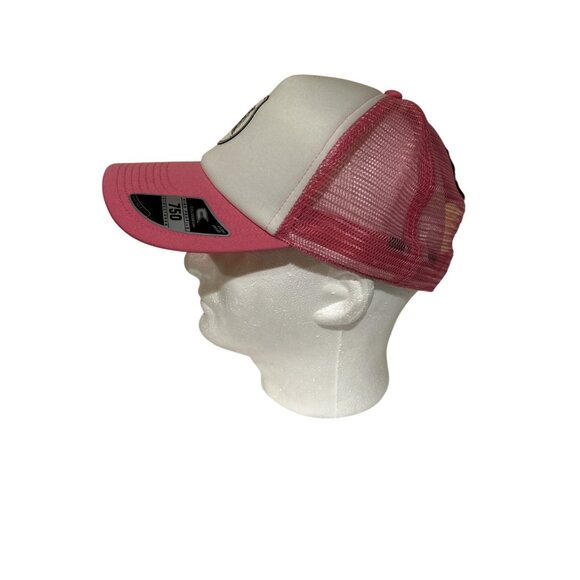 University Of Hawaii Trucker Hat Pink & White Adjustable Snapback By Colosseum - Picture 4 of 8